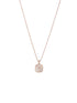 Anti-Tarnish Rose Gold Plated Minimal Faux Pearl Geometric Square Pendant Chain Jewellery Set