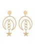 Anti-Tarnish Matt Gold Toned Chandelier Star Delicate drop earrings