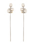 Anti-Tarnish Pearl Bunch Designer Long Chain Drop Studs Earrings