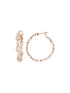 Anti-Tarnish Rose Gold Toned Faux Pearl AD Studded Hoop Minimal Bali Earrings