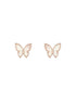 Anti-Tarnish Rose Gold Toned Faux Pearl Butterfly Minimal Chain Pendant Jewellery Set