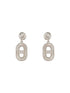 Anti-Tarnish Rhodium Plated Minimal Faux Pearl Geometric Pendant chain ewellery Set