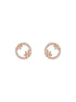 Anti-Tarnish Rose Gold Plated AD Studded Minimal Circular Floral Pendant Jewellery Set
