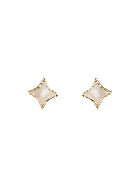 Anti-Tarnish Gold Toned Faux Pearl Star Shaped Minimal Pendant Jewellery Set