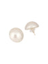 Anti-Tarnish Rhodium Toned 26 mm Round Button Pearls Large Studds Earrings
