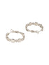 Anti-Tarnish Rhodium Plated Faux Pearl AD Studded hoop Bali Earrings