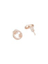 Anti-Tarnish Rose Gold Plated AD Studded Minimal Circular Floral Pendant Jewellery Set