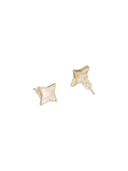 Anti-Tarnish Gold Toned Faux Pearl Star Shaped Minimal Pendant Jewellery Set