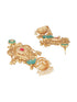 Gold Toned Kundan Studded Lightweight Bird Motif Statement Bridal Jhumka Earrings