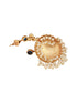 Gold Toned Blue Stone Studded Statement Ghungroo Hoop Jhumka Earrings