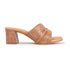 Women's Textured Square Toe Block Heel Sandal with Metal Detail
