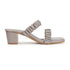 Women's Ruched Strap Square Toe Block Heel Sandal