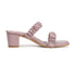 Women's Ruched Strap Square Toe Block Heel Sandal