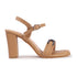 Women's Buckle Detail Square Toe Ankle Strap Block Heel Sandals