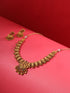 GoldPlated Red Kemp Studded Flower Temple Jewellery Set