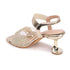 Women's Embellished Sculpted Heel Ankle Strap Sandals
