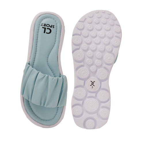 Women's Ruched Strap Comfort Slide Sandals