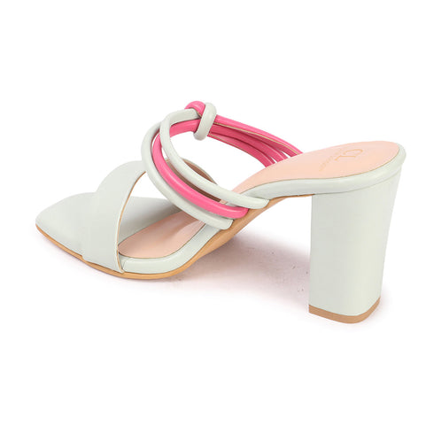 Women's Knotted Strap Square Toe Block Heel Sandal