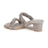 Women's Ruched Strap Square Toe Block Heel Sandal