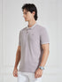 Men's Mauve Solid Polo Collar T-Shirt