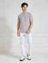 Men's Mauve Solid Polo Collar T-Shirt