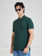 Men's Green Solid Polo Collar T-Shirt
