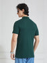 Men's Green Solid Polo Collar T-Shirt