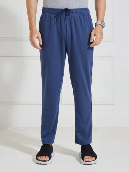 Men's Navy Regular Fit Track Pants