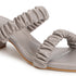 Women's Ruched Strap Square Toe Block Heel Sandal