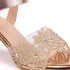 Women's Embellished Sculpted Heel Ankle Strap Sandals