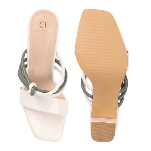 Women's Knotted Strap Square Toe Block Heel Sandal