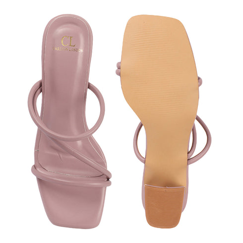 Women's Thin Strap Square Toe Block Heel Sandal