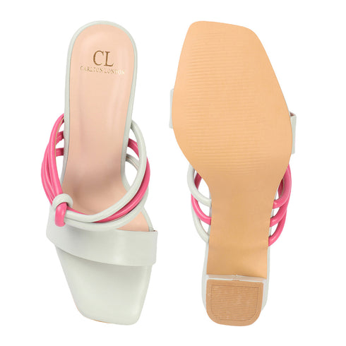 Women's Knotted Strap Square Toe Block Heel Sandal