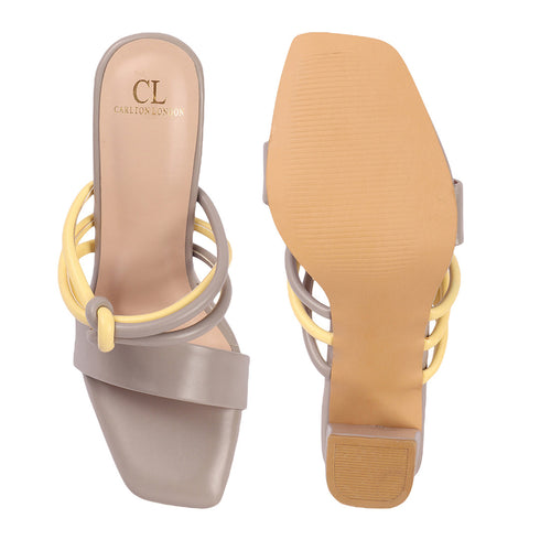 Women's Knotted Strap Square Toe Block Heel Sandal