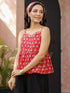 Women Ethnic Motifs Print Shoulder Straps Peplum Top