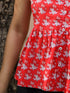 Women Ethnic Motifs Print Shoulder Straps Peplum Top