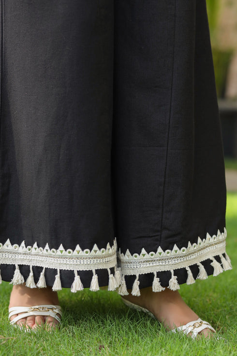 Women Pure Cotton Wide Leg Palazzos