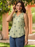 Women Ethnic Motifs Printed Sleeveless Cotton Regular Top