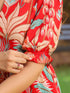 Women Floral Print Puff Sleeve Pure Cotton Fit & Flare Midi Dress
