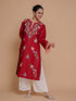 Asmeet in Falak Kashmiri Long Kurta - Maroon