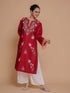 Falak Kashmiri Long Kurta - Maroon