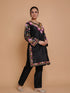 Mansi in Falak Kashmiri Kurta Set - Black