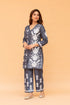 Saba Chikankari Kurta Set in Habutai Silk - Grey