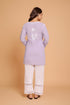Saba Chikankari Short kurta in Slub cotton - Lilac