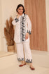 Saba Chikankari Co-ord Set in Cotton Cambric - White With Black