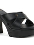 Elegant Crossover Strap Block Heel Sandals