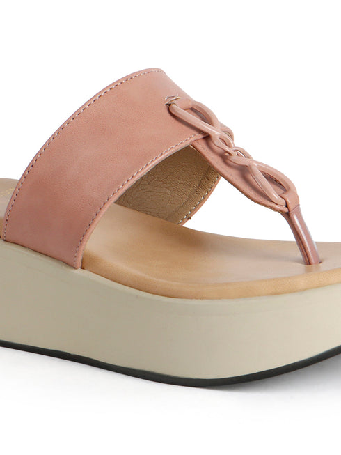 Women's Knot Detail Toe-Post Wedge Sandals