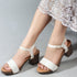 Women's Textured Block Heels Sandals