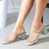 Women's Thin Strap Square Toe Block Heel Sandal