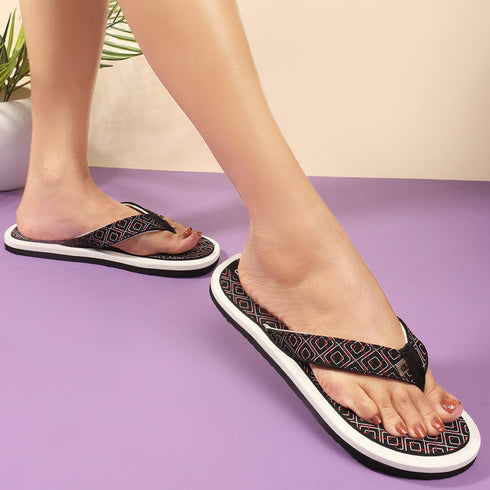 Women's Daily Wear Printed Thong Flip Flops